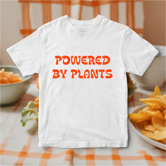 White Powered By Plants T-shirt